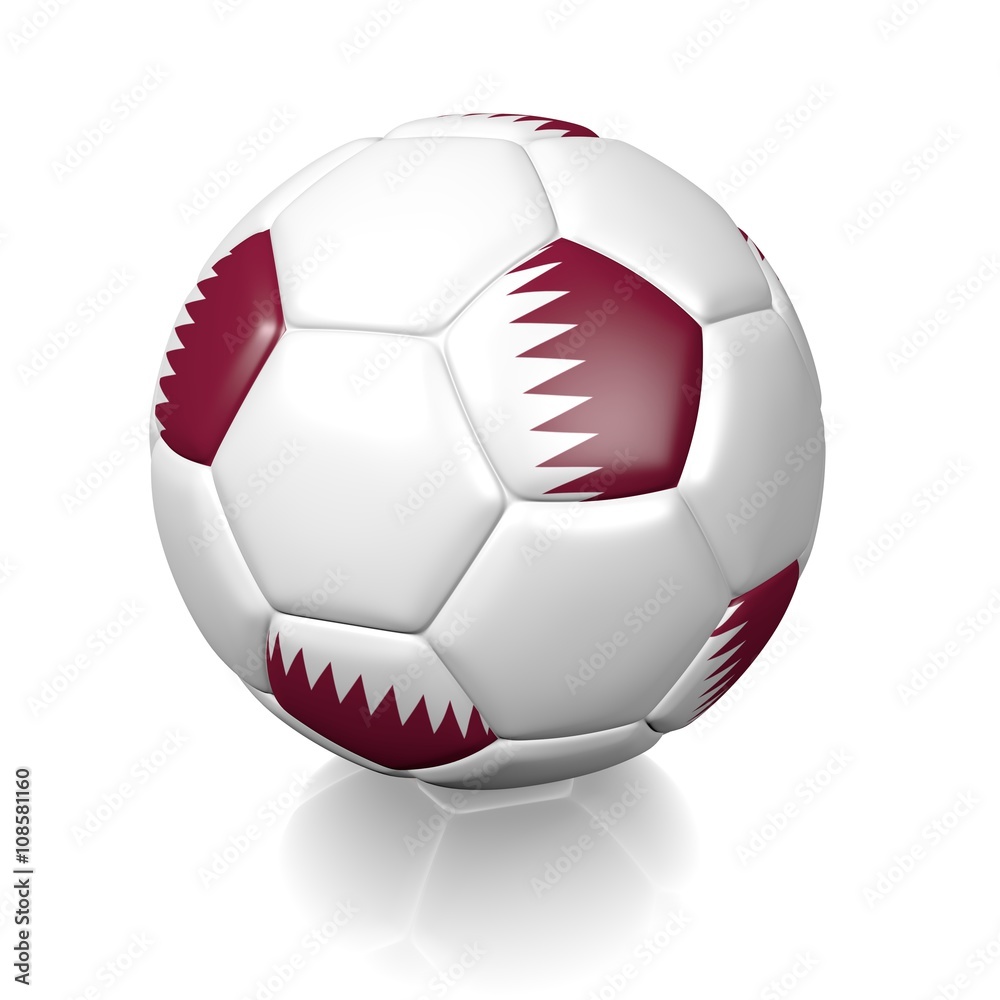 Fototapeta premium Football soccer ball with a national flag texture
