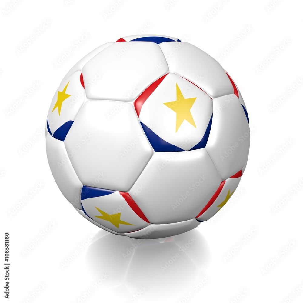 Football soccer ball with a national flag texture