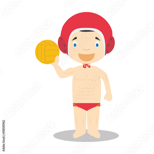 Sports cartoon vector illustrations: Waterpolo