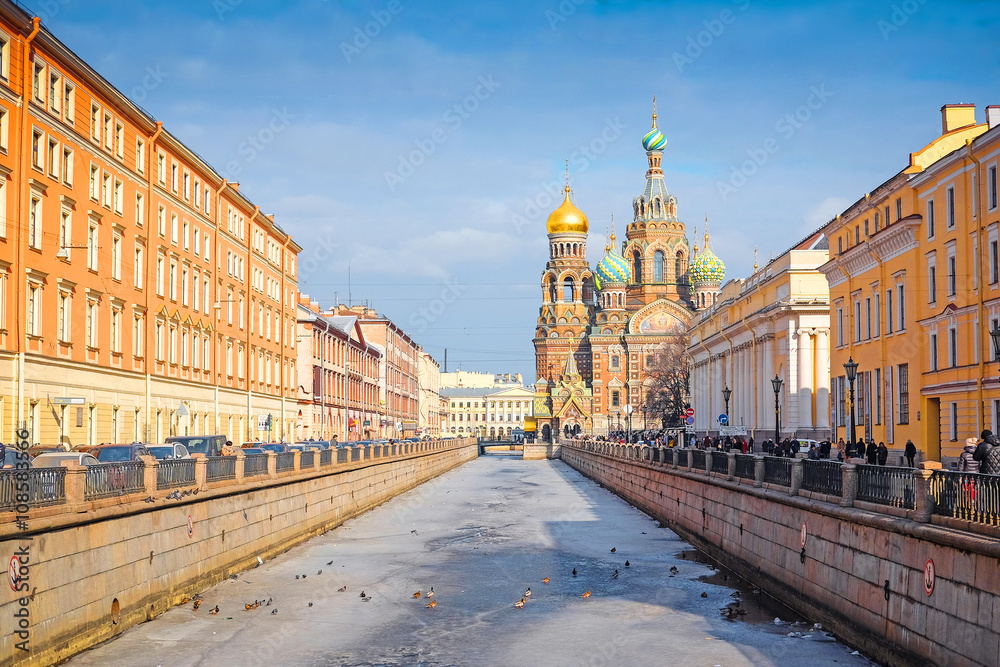 St. Petersburg, Russia - March, 13, 2016: Church of savior on Spilled Blood in St. Petersburg, Russia.