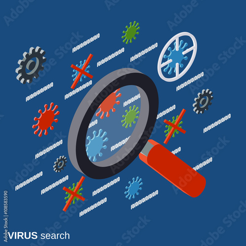 Computer security, virus search, antivirus, data protection, spyware vector concept