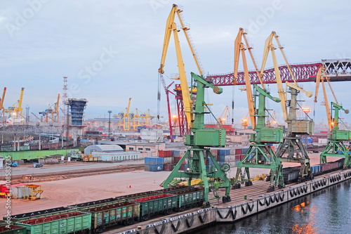 St. Petersburg, Russia - on April 3, 2016: Cargo port in St. Petersburg, Russia