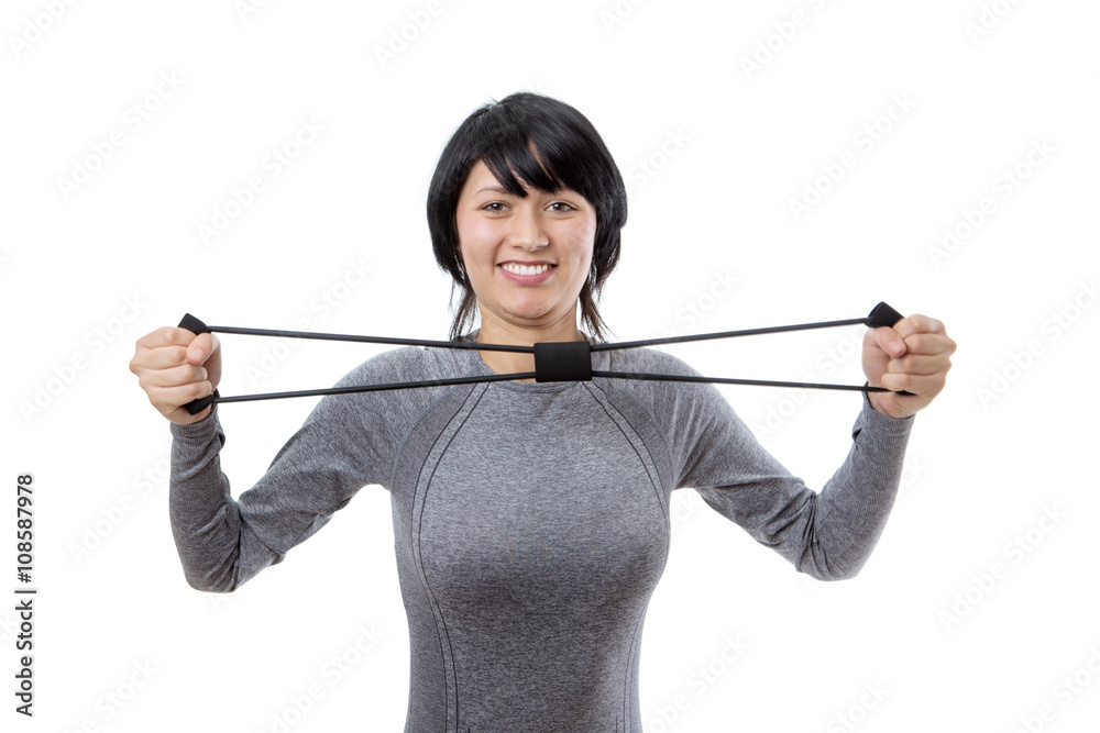 Exercising with resistance band Exercising with resistance band