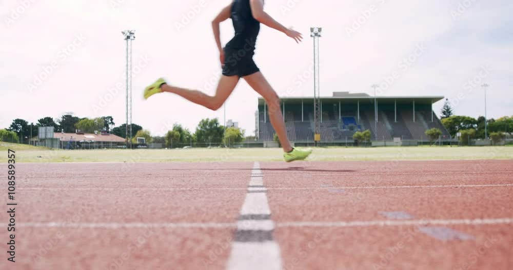 Athlete running on the running track