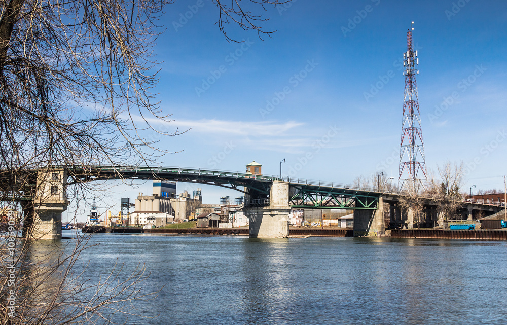 Fototapeta premium Sorel-Tracy old bridge landscape
