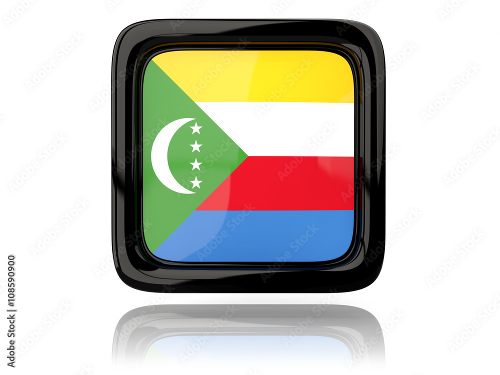 Square icon with flag of comoros Square icon with flag of comoros