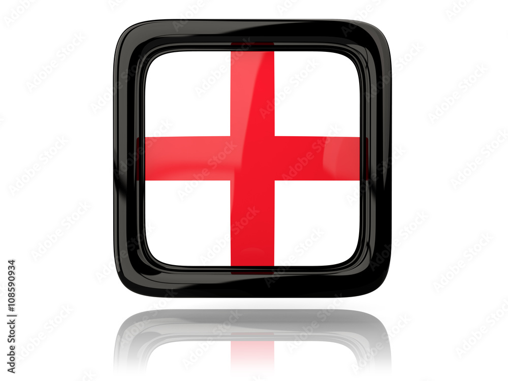 Fototapeta premium Square icon with flag of england