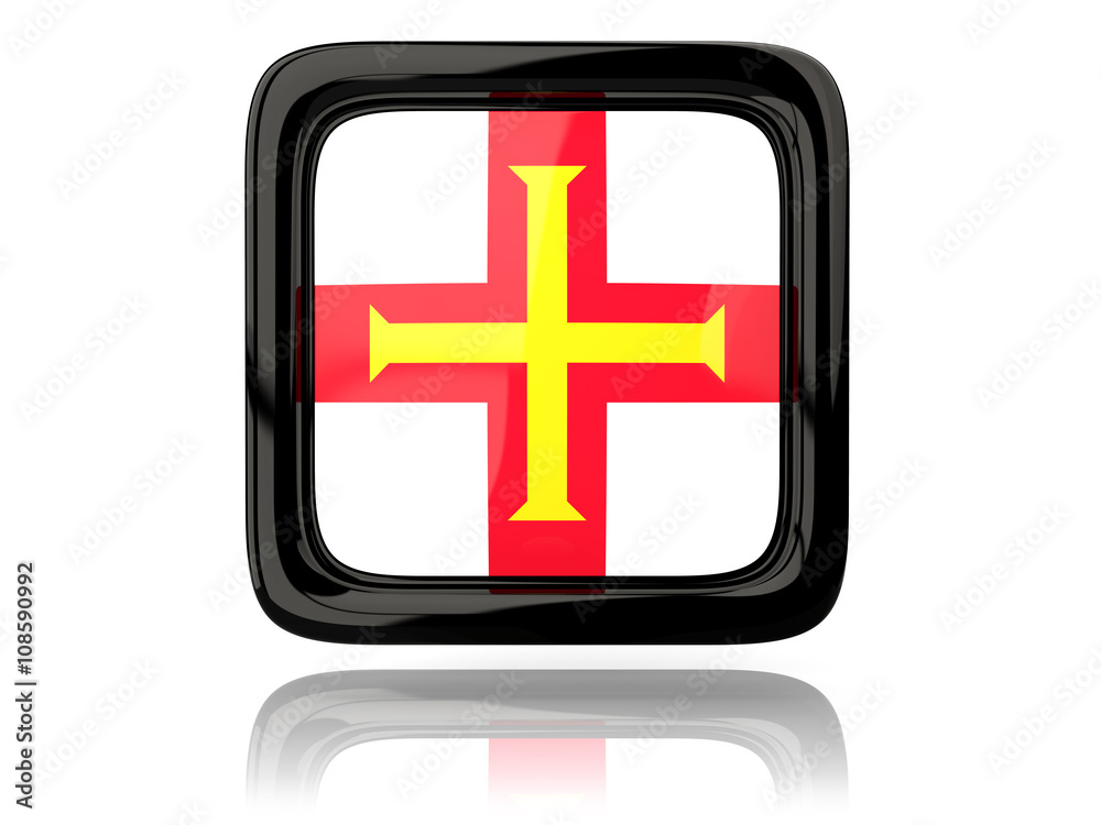 Fototapeta premium Square icon with flag of guernsey