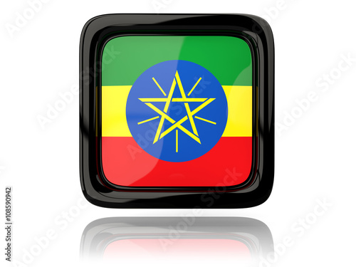 Square icon with flag of ethiopia