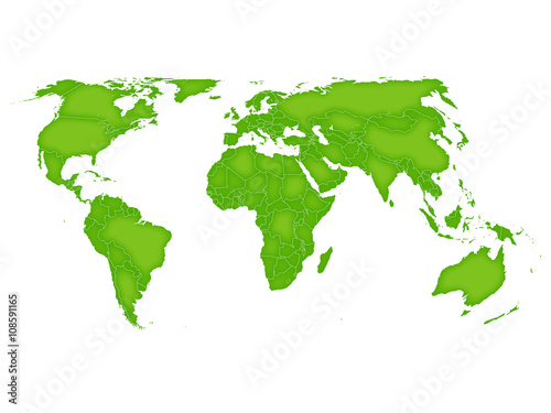 世界　地図　緑　アイコン