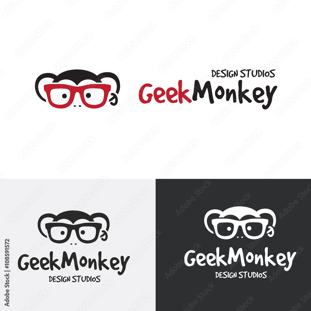 Fototapeta premium Monkey Logo.Animal logo template.Chimp logo.