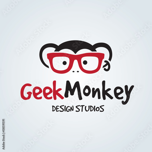 Monkey Logo.Animal logo template.Chimp logo.
