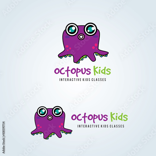 Octopus logo,Kids logo template,cute logo design,Cafe logo. Stock Vector |  Adobe Stock