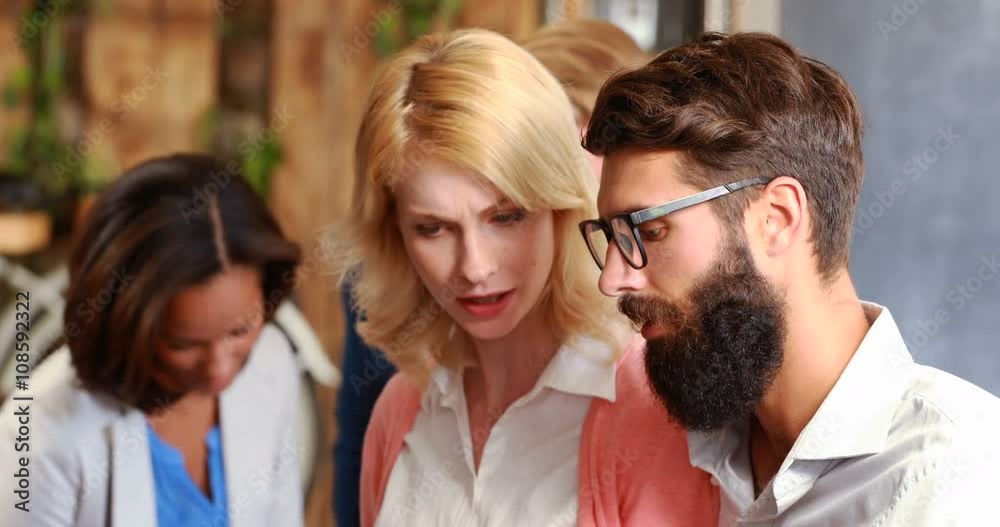 Hipster business people talking together Hipster business people talking together