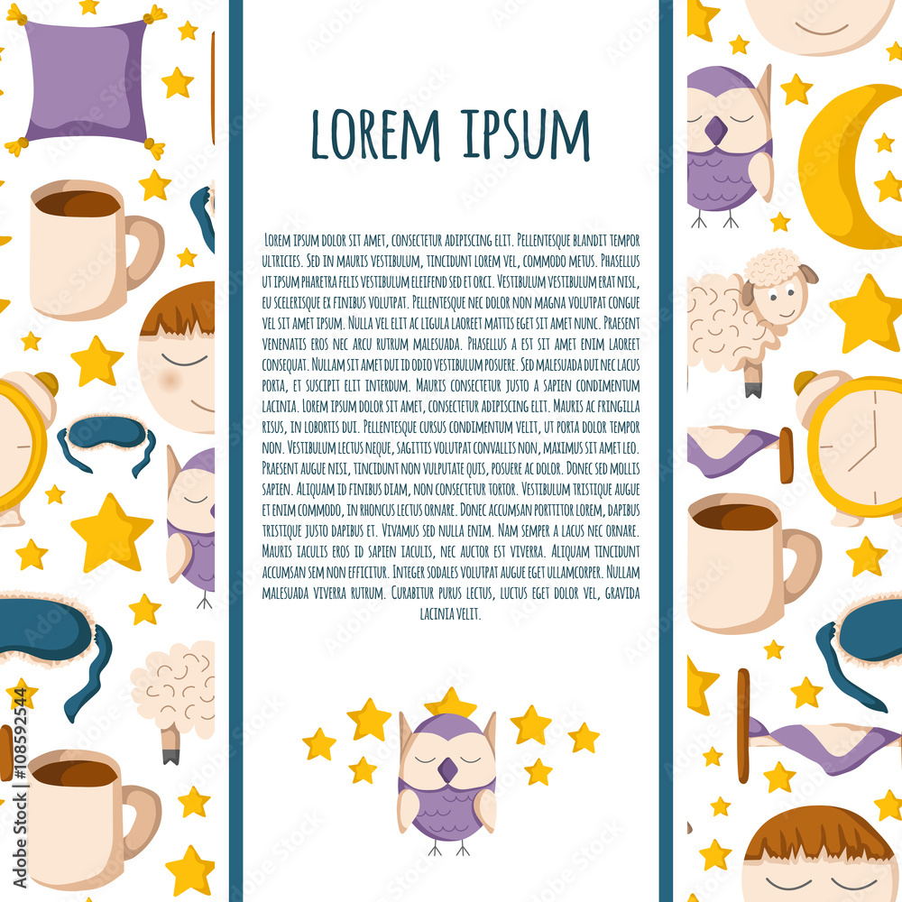 Obraz premium Cartoon sleeping icons