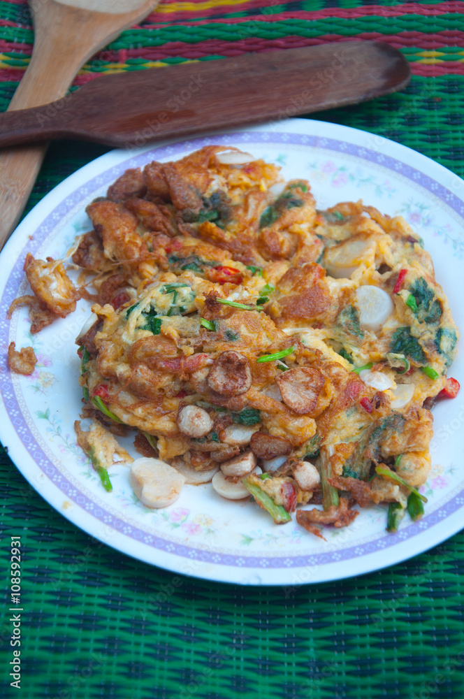 Quick breakfast or lunch : Thai style omelet with vegetable Quick breakfast or lunch : Thai style omelet with vegetable