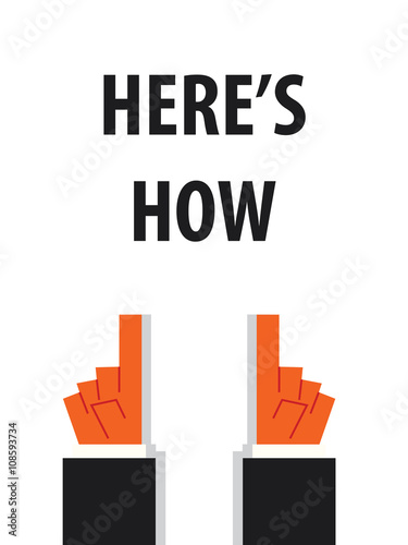 HERE'S HOW typography vector 