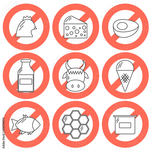 Vector food prohibited for vegans