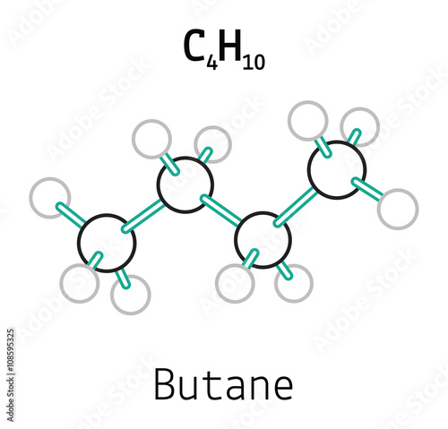 C4H10 butane molecule