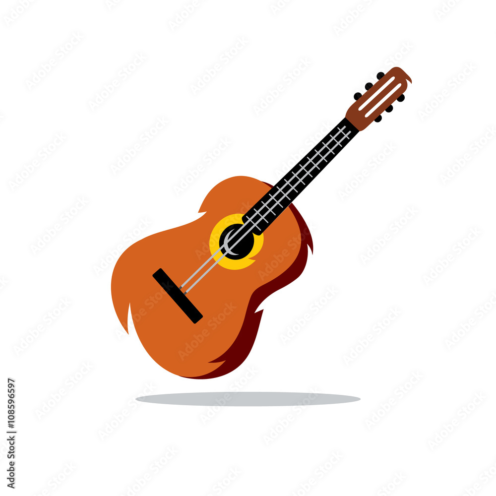 Vector Guitar Cartoon Illustration. Vector Guitar Cartoon Illustration.