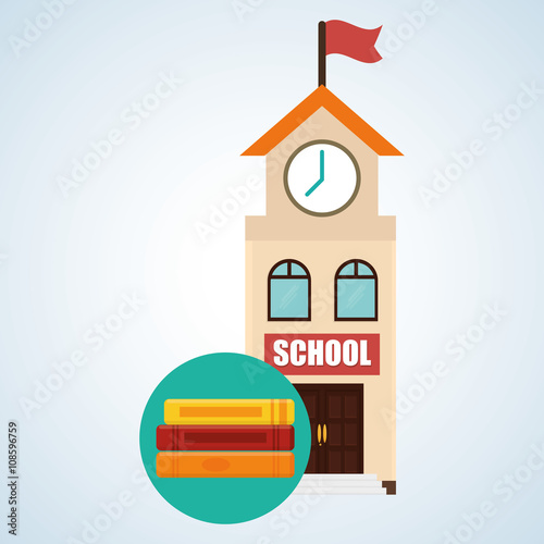Flat illustration about back to school design, education related