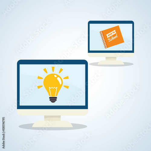 Flat illustration about back to school design, education related