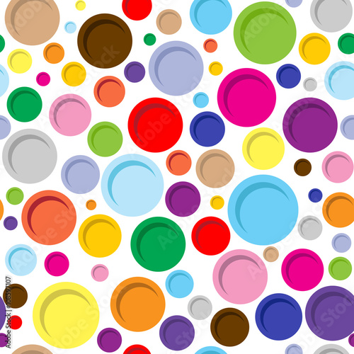 Abstract colorful circle geometric seamless pattern. Vector hipster background. Good for design textile fabric, wrapping paper and wallpaper on the site. Pattern swatches included in file.