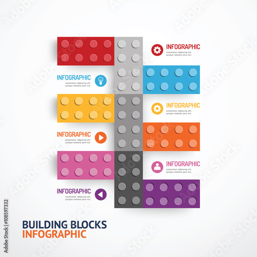 Infographic Template building blocks banner . concept vector ill