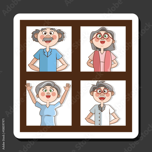 Vector illustration of Grandparents, graphic design