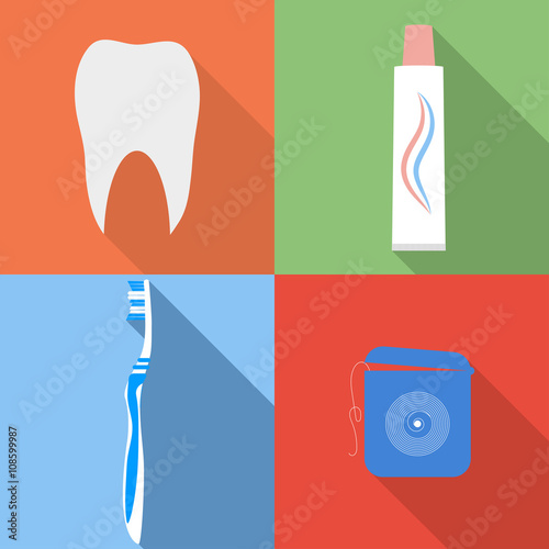 Dental flat vector icons.