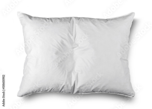 close up of a white pillow on white background