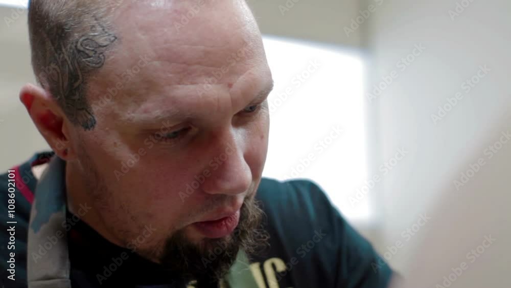 Portrait Tattoo artist make tattoo at studio Portrait Tattoo artist make tattoo at studio