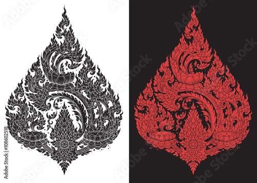 thai art outline illustrator