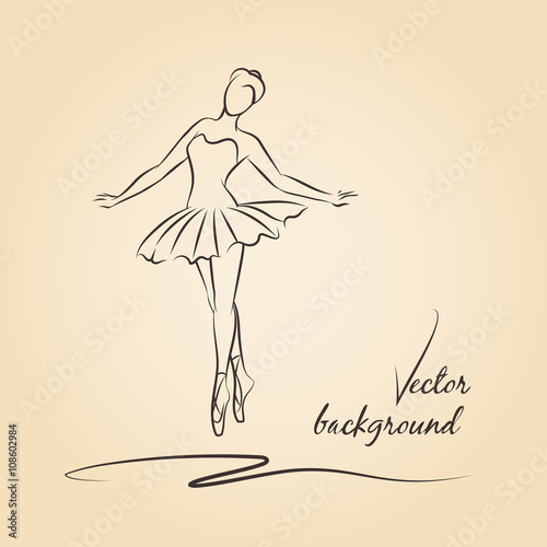 Sketched vector ballerina