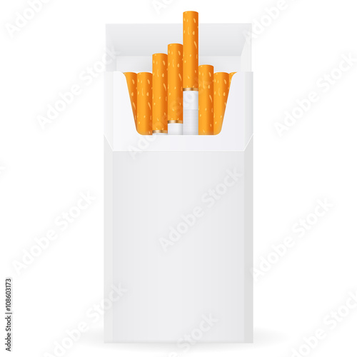 Pack of cigarettes. Open pack