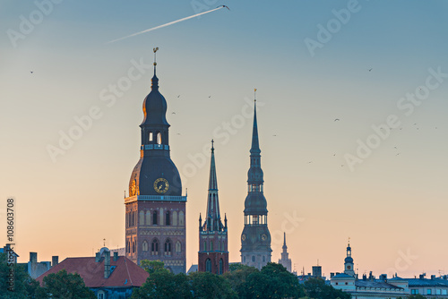 Medieval churches in old Riga city, Latvia
