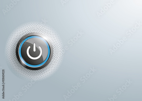 Power Button Halftone Gray Copyspace