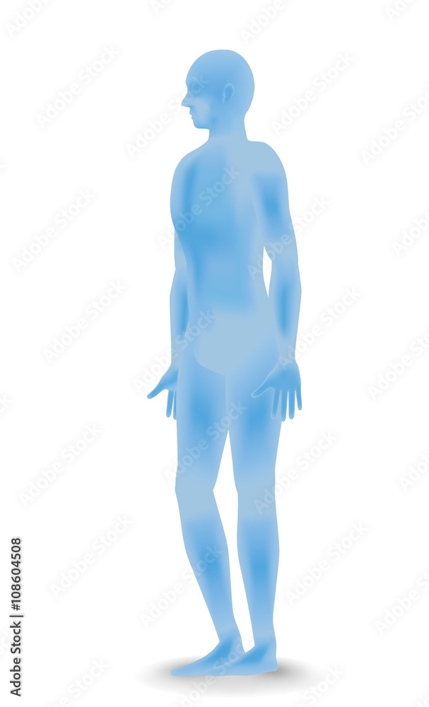 standing human body silhouette, side view, vector illustration standing human body silhouette, side view, vector illustration