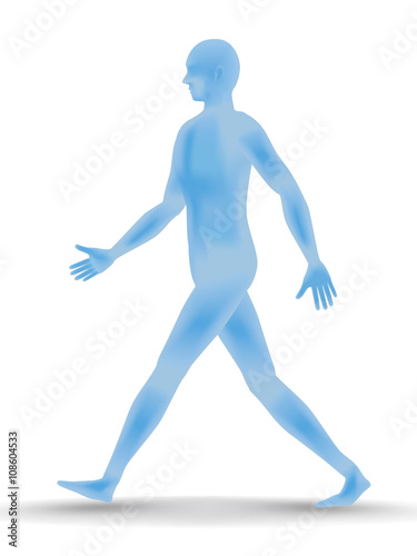 walking human body silhouette  side view  vector illustration