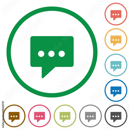 Working chat outlined flat icons