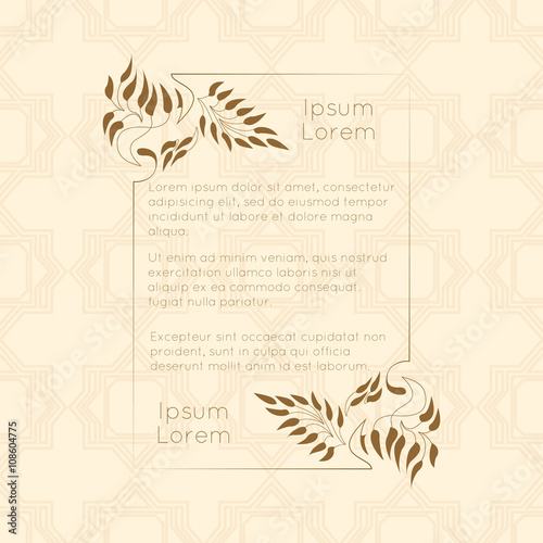 Border designs for greeting cards. Template design for invitation, labels, poem writing. Vintage concept.