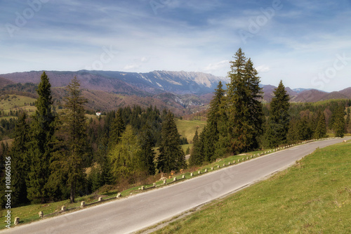Mountain road. Rucar - Bran highway, Romania © alexionutcoman