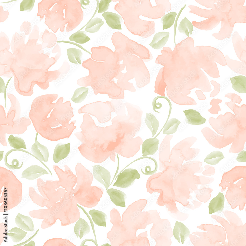 colorful watercolor flowers seamless pattern. vector illustration for your design