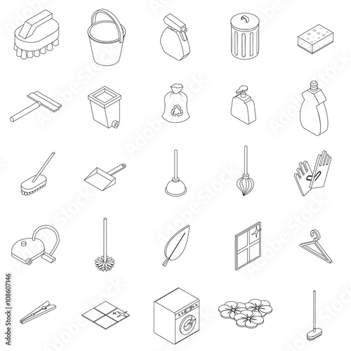 Cleaning icons set
