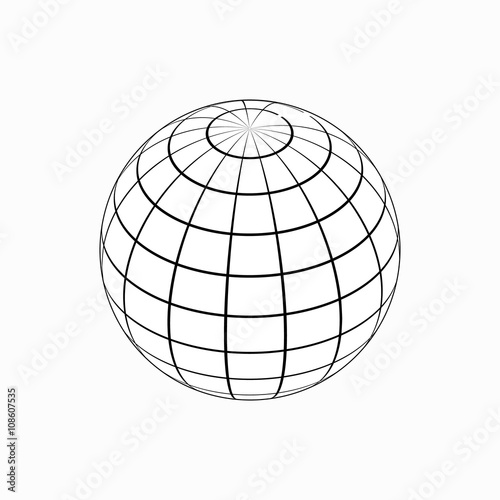 Globe icon, isometric 3d style