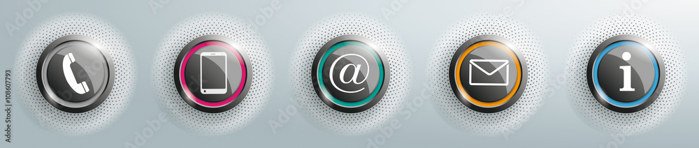 Colored Contact Buttons With Halftone