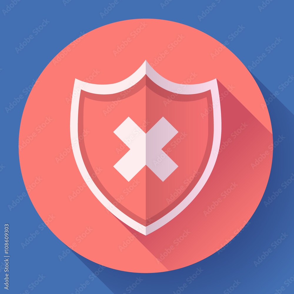 shield icon - protection symbol. Flat design style. shield icon - protection symbol. Flat design style.