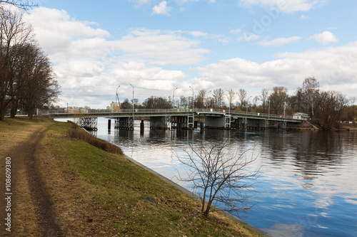 View of the "First Elagin Bridge" with "Elagin Island", St. Petersburg, Russia.   © vserg48