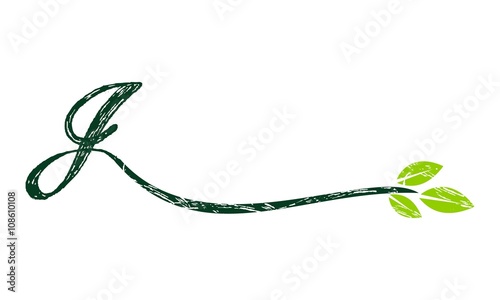 Letter J Leaf 