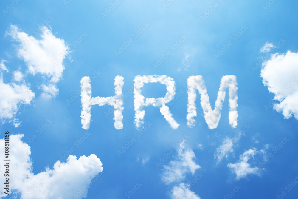 Fototapeta premium HRM cloud word on sky.